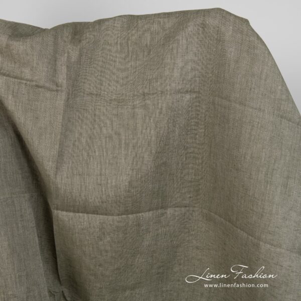 Linen fabric natural greyish green colour