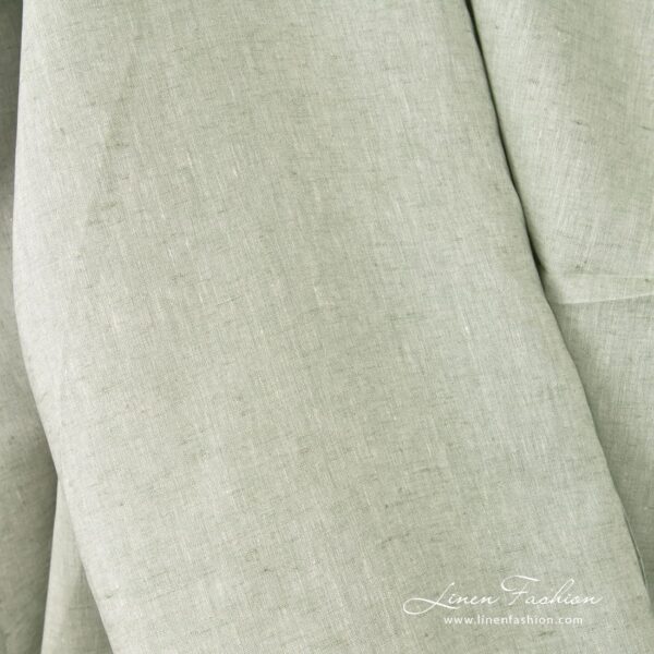 Greenish linen wide fabric in melange