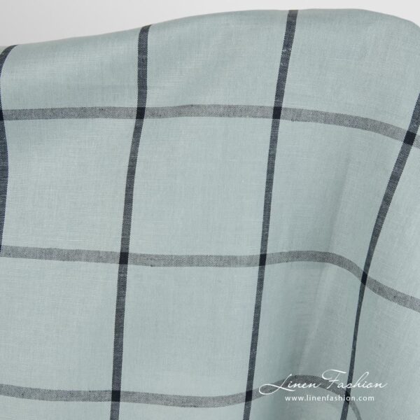 Pale blue linen cotton fabric.
