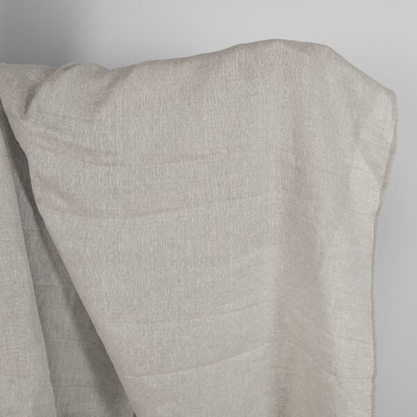 Openwork patterned linen fabric in beige