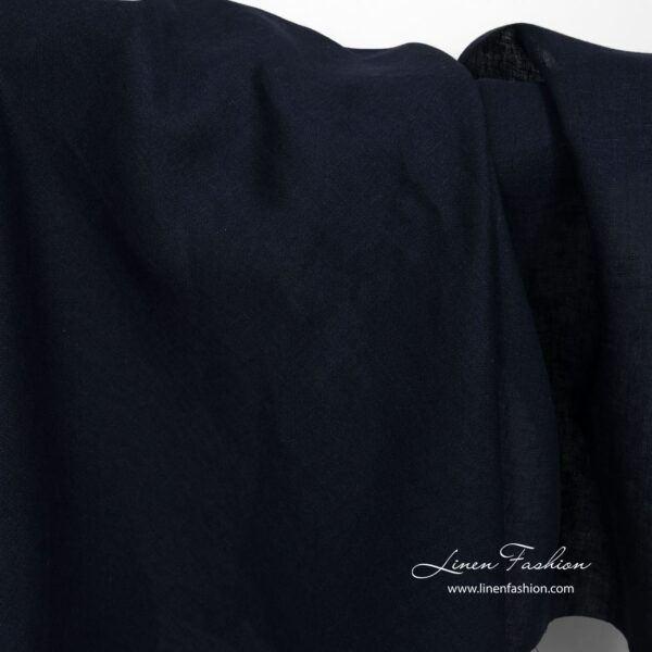 Tessuto di lino nero-blu - immagine 2