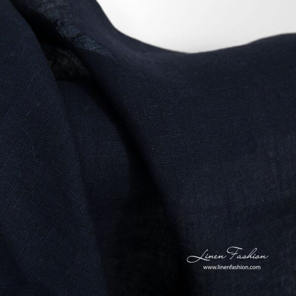 Tessuto di lino nero-blu - immagine 3
