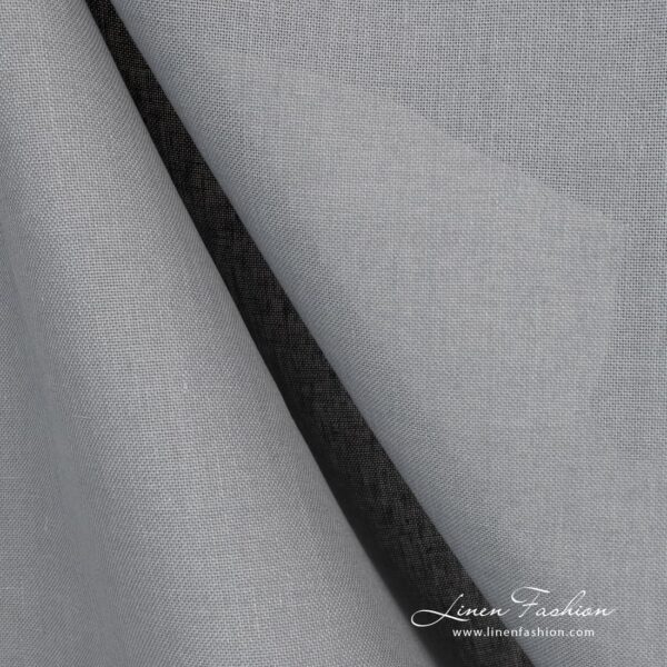 Bluish grey linen fabric.