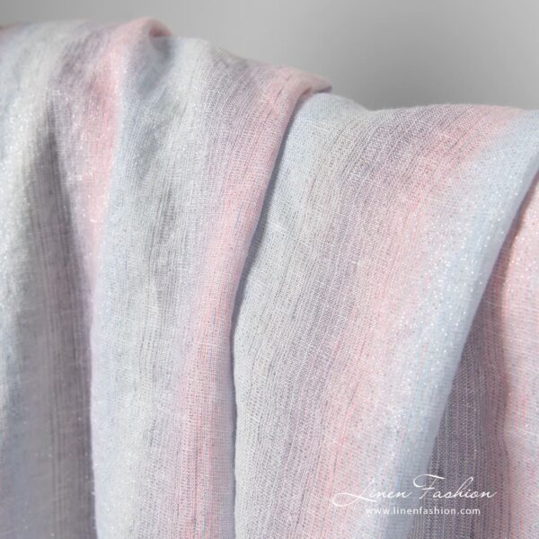 Multicolored linen fabric with lurex, perfect for clothes and home textile