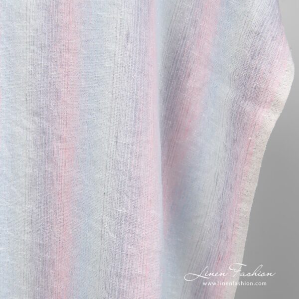 Linen fabric with vertical stripes