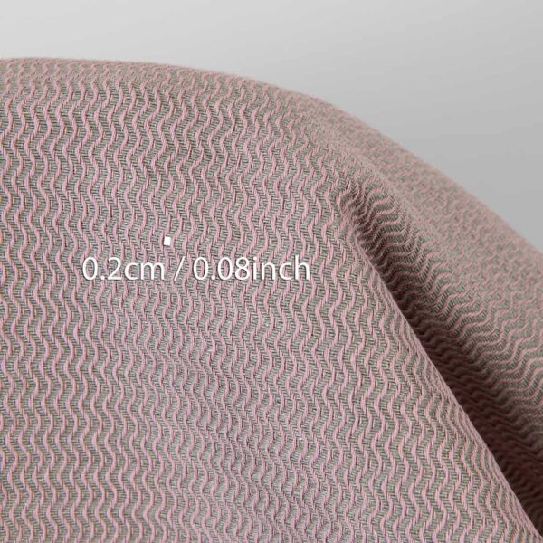 Tessuto pesante in lino e cotone lilla e grigio a zig zag - immagine 3