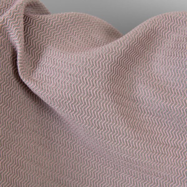 Tessuto pesante in lino e cotone lilla e grigio a zig zag - immagine 2