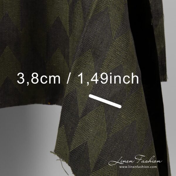 Dark green dyed linen fabric.