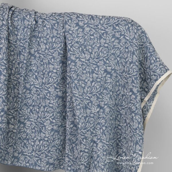 Linen cotton jacquard fabric