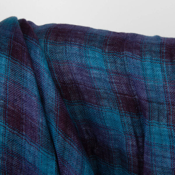 Blue and violet linen fabric, washed