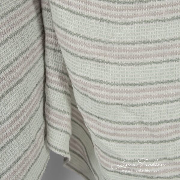 100% linen fabric in waffle pattern