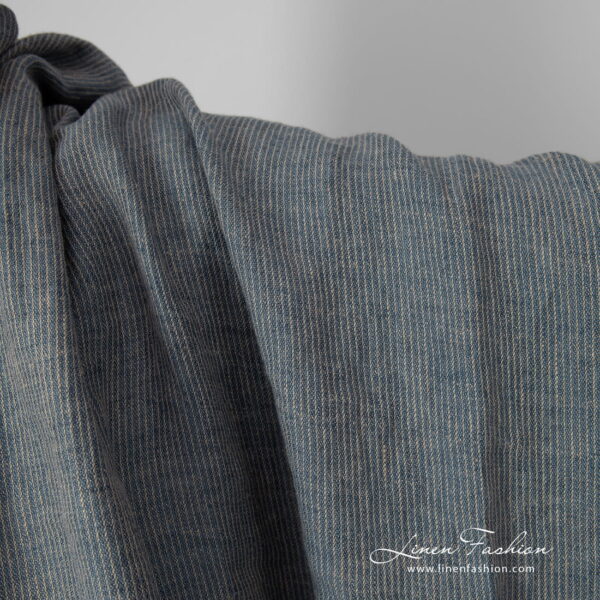 linen blue striped fabric, for clothes