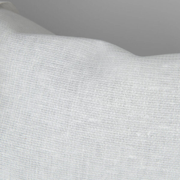 Off-white natural linen fabric in tiny check pattern