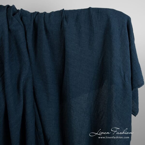 Wide linen cotton fabric in blue