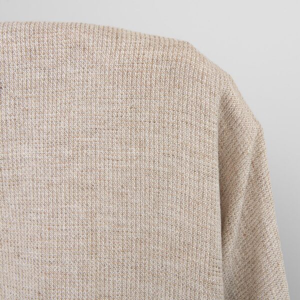 Wide washed linen cotton fabric white and brown, dobby