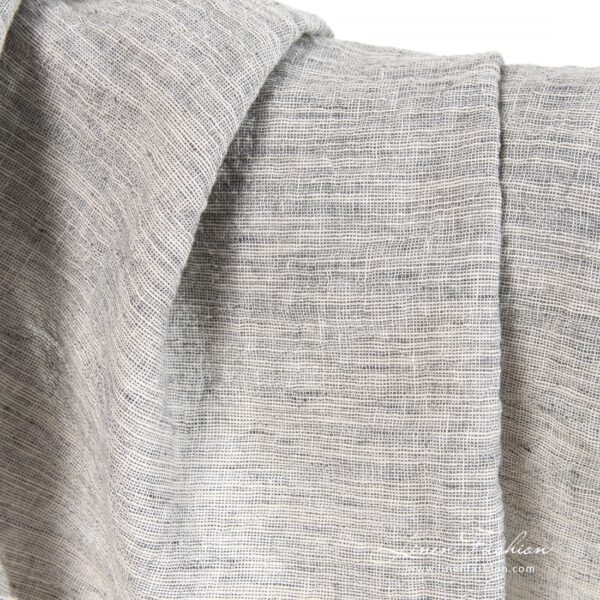 Wide grey linen cotton fabric.