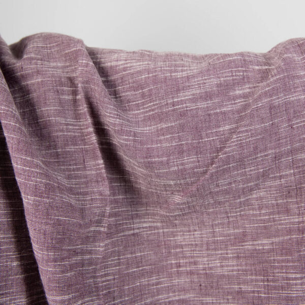 linen cotton purple washed fabric, iregular stripes
