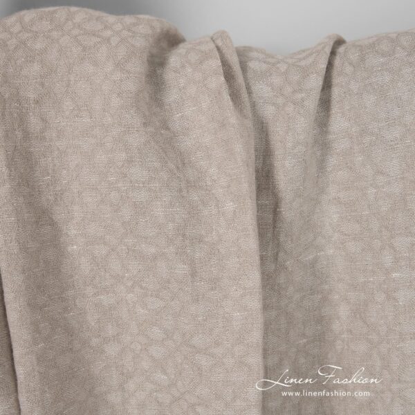 Linen wool natural color fabric dobby