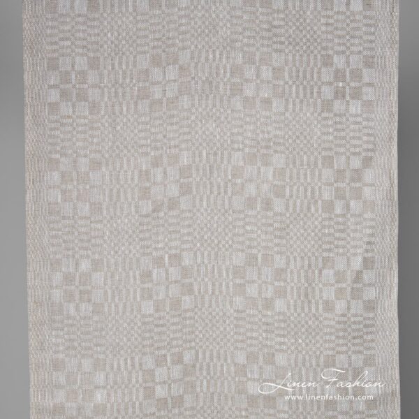 Linen fabric in grey checks