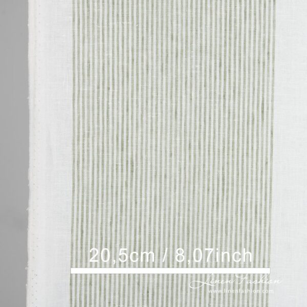 White linen fabric with narrow stripes