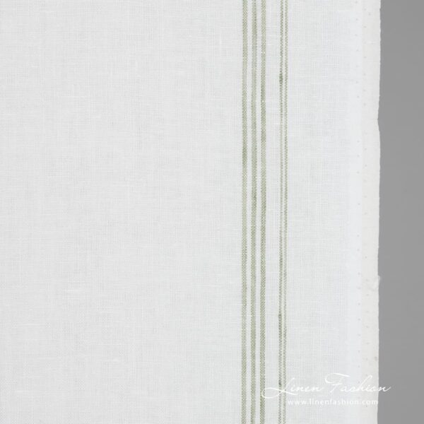 White linen fabric with stripes