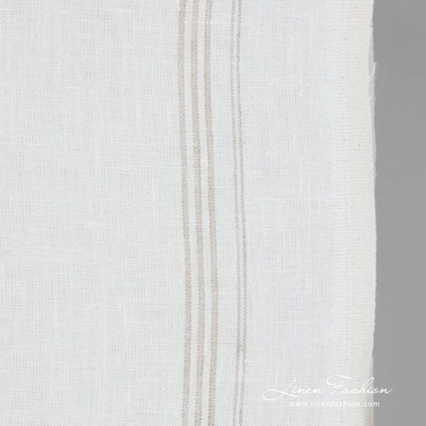 White linen fabric in narrow stripes