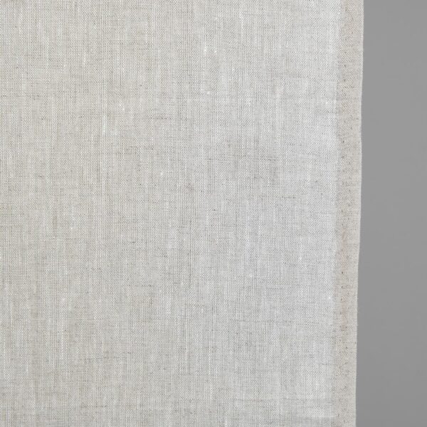 Tessuto stretto di lino beige naturale e bianco - immagine 2