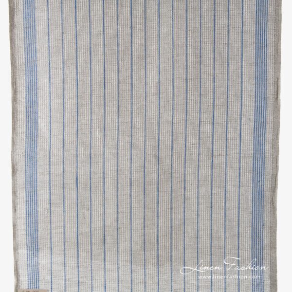Narrow width light grey linen fabric.