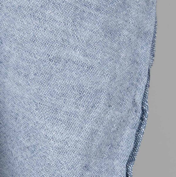 Wide washed linen cotton fabric white and blue mix, specially washed