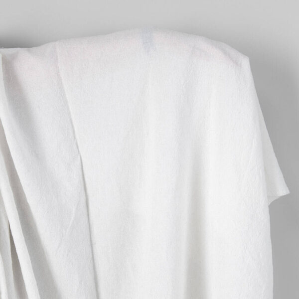 Wide washed linen cotton fabric bright white