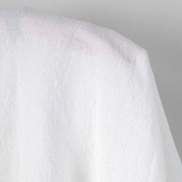 Wide washed linen cotton fabric bright white, plain weave