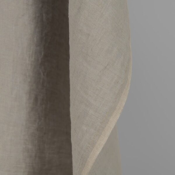 Washed linen fabric cool grey beige colour edge