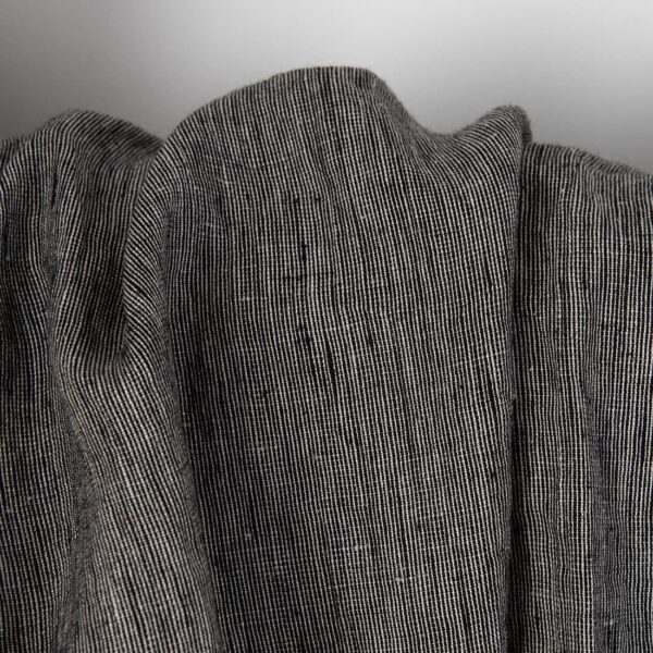 Linen fabric in natural and black, texture