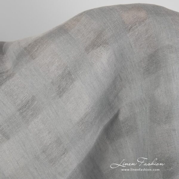 Checked grey linen fabric.