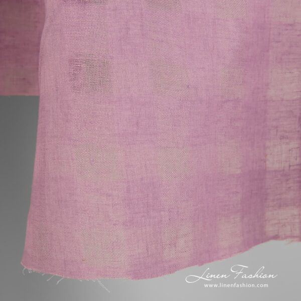 100% linen fabric in lilac colour.