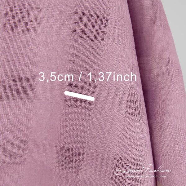 100% linen fabric in lilac with checks.