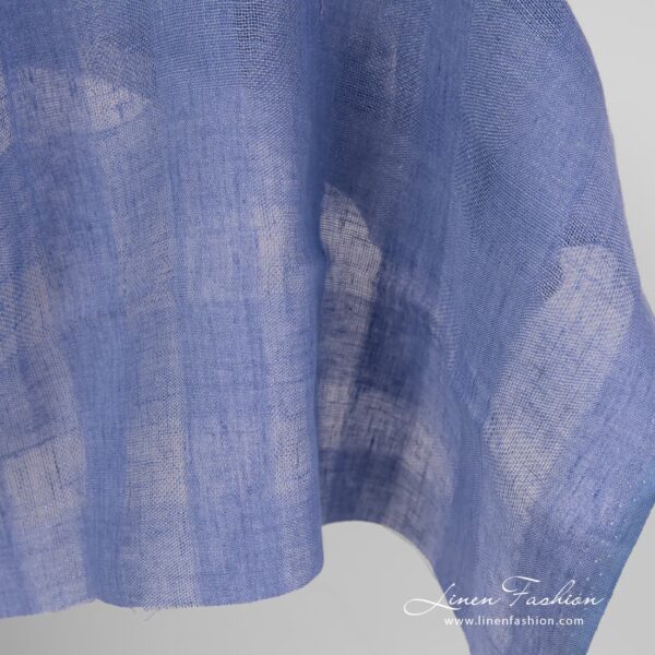 100% linen fabric in violet blue.