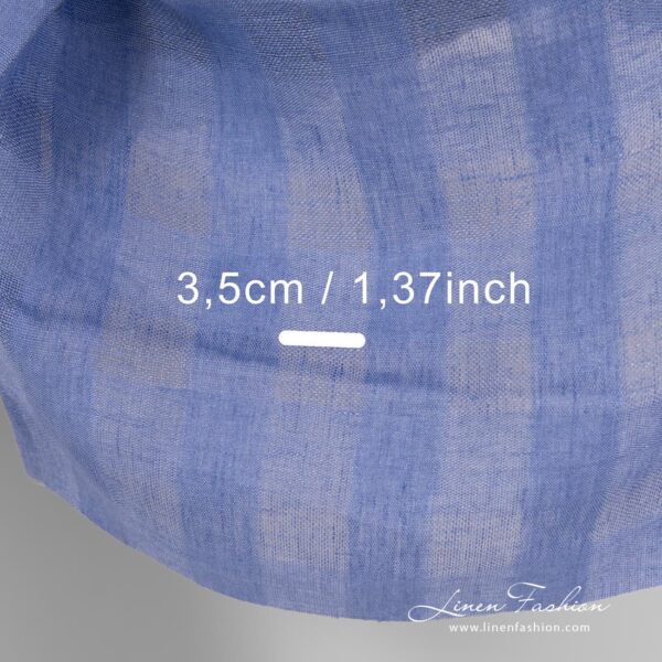 Violet blue dyed 100% linen fabric.
