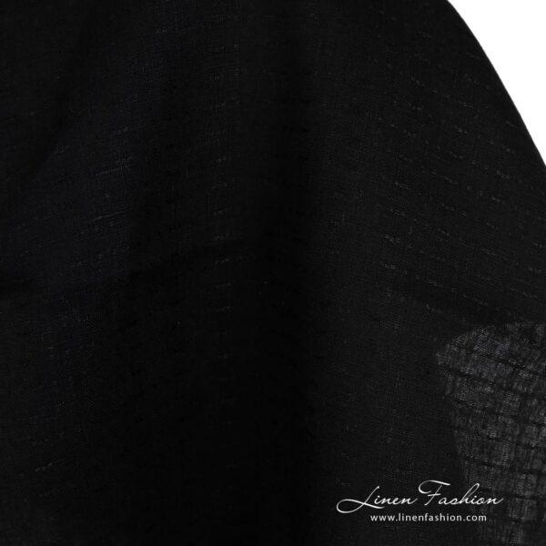 Black linen fabric with dashes