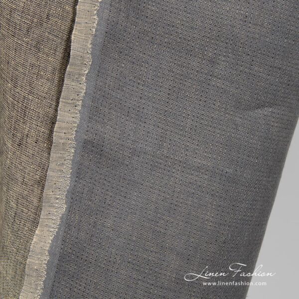 100% linen fabric, double sided, brown grey.