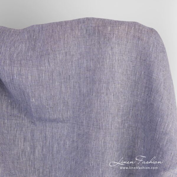 Linen fabric in violet and black melange