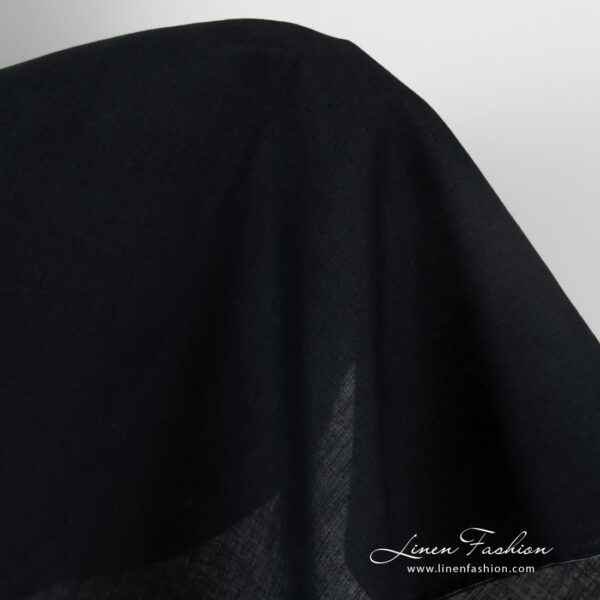 Dark blue linen fabric with barely visible stripes