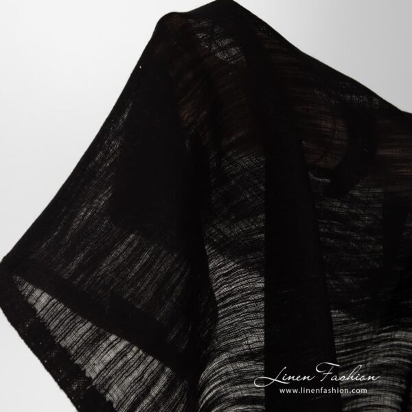 Black linen cotton fabric.