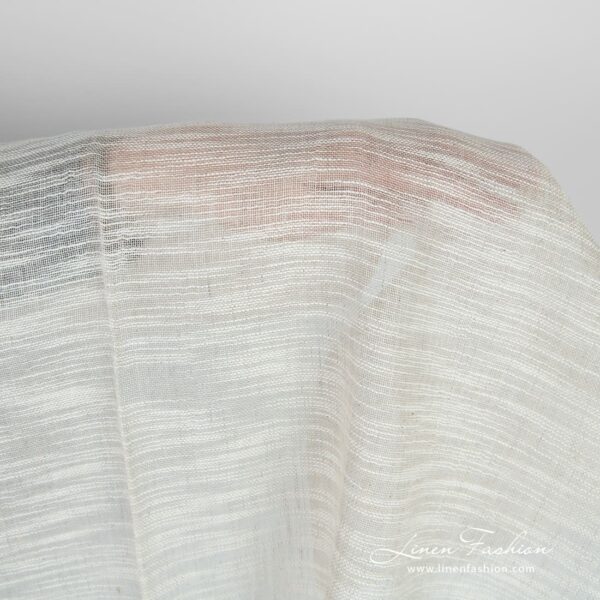 Linen cotton greyish fabric woven with fancy yarns