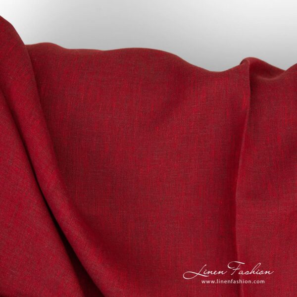 Red linen fabric in melange
