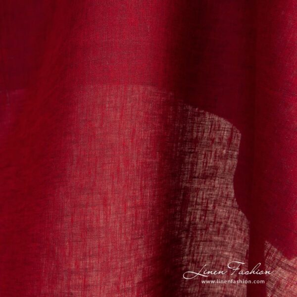 Red 100% linen fabric