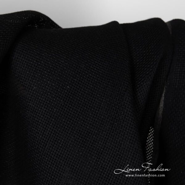 Black canvas linen fabric.