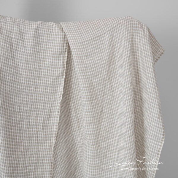 beige checks transparent linen, washed.