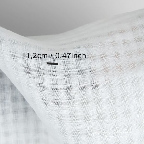 White linen fabric in checks