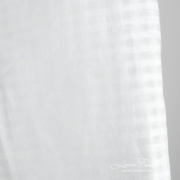 White linen fabric in openweave checks